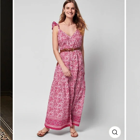 Faherty Hyland Dress in Sun Up Block Print. Size M - Picture 1 of 4